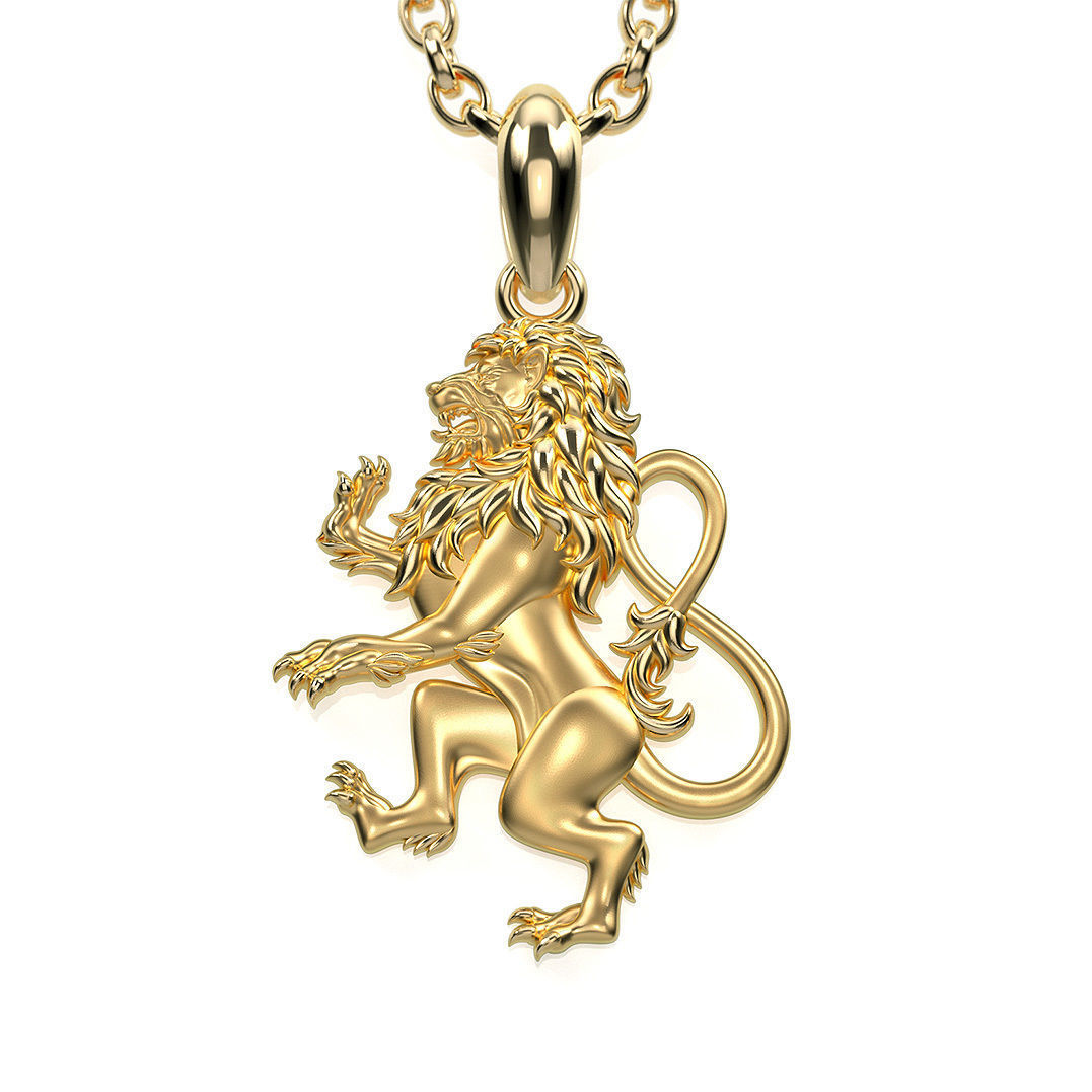 león zodíaco firmar colgante pendiente 001 08 collar modelo 3d imprimible oro joyería joya símbolo amor platino astrología colgantes moda diseño 3D print model - Mito3D