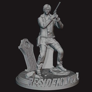 leon kennedy re4 re3 remake statue fullbody details parts games leonskennedy handsome actionfigure toys board 3d print model - Mito3D