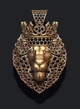 leon pendant diamonds crown jewelry jewellery gold silver ice iced out diamond gemstone briliant leo lion luxury luxe lyux lux royal lyuks jewel pendants 3d print model - Mito3D