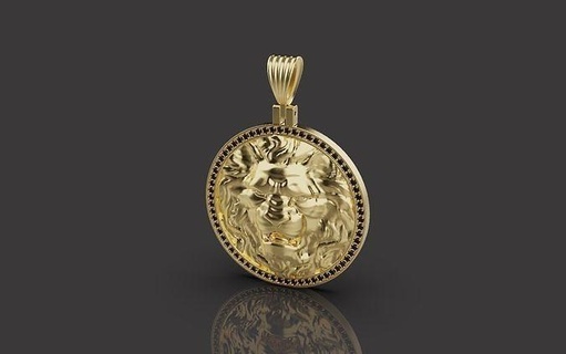 leon ciondoli 0035 oro gioielleria argento stampabile diamante gioiello mondo Luxor uomini moda 2023 animali rosgold topazio platino 3d print model - Mito3D