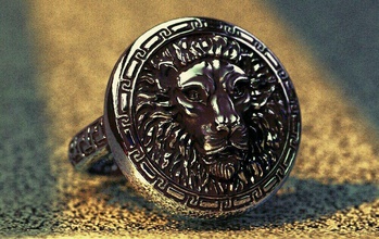 leon signe de l'anneau bijoux d'argent caractère animal les anneaux 3d print model - Mito3D