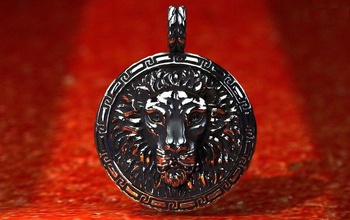 leon sign jewelry pendant character talisman silver quiet pendants 3d print model - Mito3D