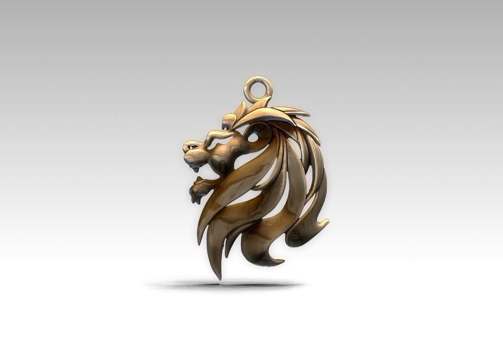 leon forte bijoux pendentif stong d'argent solide pendentifs 3D print model - Mito3D