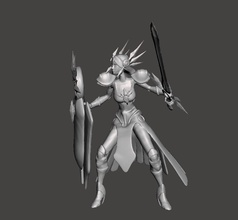 leona 3d modelo fêmea personagem segurando espada ri liga of legendas selvagem fenda jogos brinquedos 3d print model - Mito3D