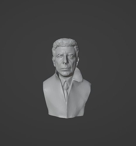 Leonard Cohen canadiense cantante Tom espera tom murga Bob Dylan Beto Beatles David Bowie catstevens compositor canciones Arte esculturas 3D print model - Mito3D