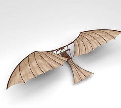 leonardo vinci ornitóptero pipa vento dinâmico aventura pássaro aeronave histórico medieval passatempo faça mecânico partes 3d print model - Mito3D