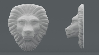 leonhart belt buckle lion 3d print statue animal head games toys game accessories art sculptures 3d print model - Mito3D