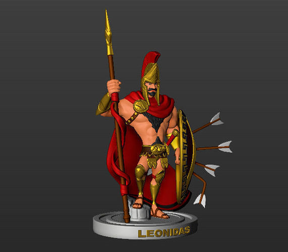 Léonidas augmenter royaumes Jeu guerrier montée figure personnage art objets collection épée Jeux statue jouets armure arme homme fantaisie militaire sculpture Roi fort muscle 3D print model - Mito3D