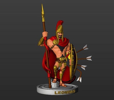 Leonidas yükselmek krallıklar oyun savaşçı krallıkların yükselişi şekil karakter Sanat koleksiyon kılıç oyunlar heykel oyuncaklar zırh silah adam fantezi askeri kral kuvvetli kas 3d print model - Mito3D