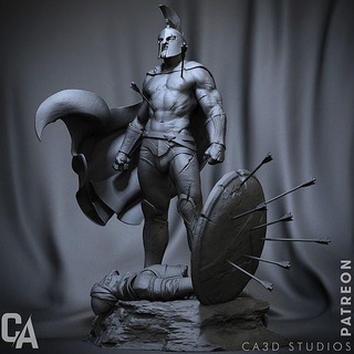 Leonidas 3d impresión espartano griego guerrero mitología estatua stl miniatura ciencia ficción escultura figuritas colección Arte Dios miniaturas Thor Zeus Medusa esculturas 3d print model - Mito3D