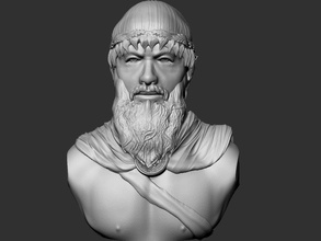 leonidas bust art greek roman emperor soldier warrior man spartan spartans sculpture head statue sculptures 3d print model - Mito3D