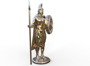 léonidas statue sculpture guerrier grec romain chevalier lame arme corinthien médiéval armure spartiate sparte bataille art sculptures 3d print model - Mito3D