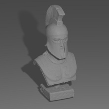 leonidas troyano ornamento busto escultura medieval espartano casco 300 película réplica cabeza guerra 3dprint griego 3dscan antiguo estatua pasatiempo bricolaje diy 3d print model - Mito3D