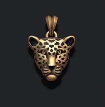 leopardo cabeza esmalte amur gato joya joyería leona mamífero naturaleza imprimible puma plata Tigre tigresa salvaje zbrush zoo colgante pendiente collar colgantes 3d print model - Mito3D