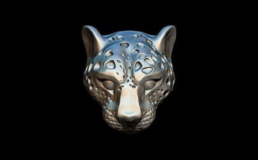 Leopard Kopf Leopardenkopf Schmuck Tiger Katze Puma Silber Gold Juwel Anhänger Löwe Panther Löwin wild Amur Tier Kunst 3d print model - Mito3D