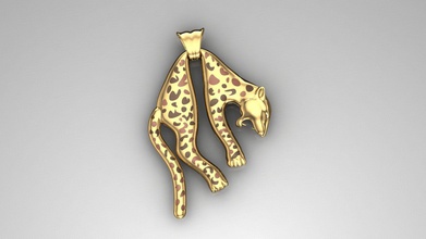 leopard colar jóias ouro de prata panthera o design puma printable jóia bengala colares 3d print model - Mito3D