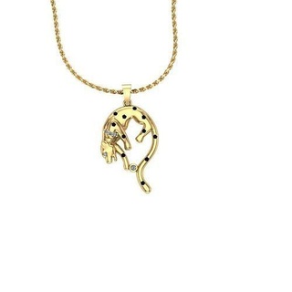 leopard necklace diamond necklaces golden silver gold chain platinum locket precious gem brilliant fashion ring pendant bracelet jewelry 3d print model - Mito3D