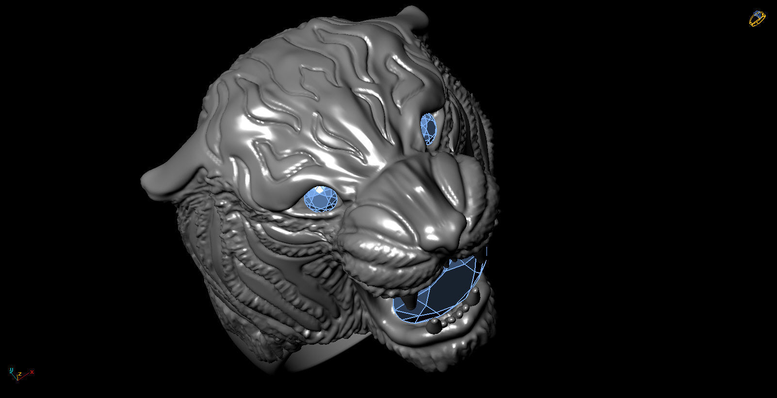 leopar yüzük takı panthera puma 3dmodel mücevher 3D print model - Mito3D