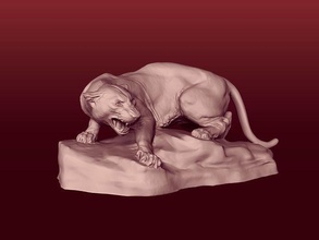 leopar heykel hazır 3d baskı hayvan stil heykelcik yazdır taş anıt şekil vermek aslan dişi puma panter jaguar vaşak kaplan kedi sanat heykeller 3d print model - Mito3D