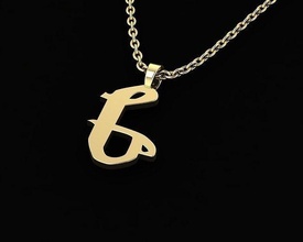 letter g jewelry gold art silver sterling harry potter font pandant initial lettera alphabet printable necklace yellow white chain language pendants 3d print model - Mito3D