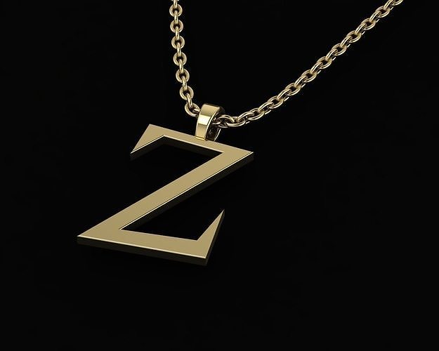 letter jewelry gold art silver sterling harry potter font pandant initial lettera alphabet printable necklace yellow white chain language pendants 3D print model - Mito3D