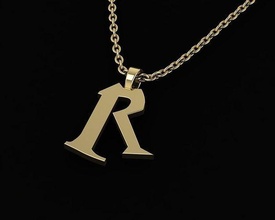 letter jewelry gold art silver sterling harry potter font pandant initial lettera alphabet printable necklace yellow white chain language pendants 3d print model - Mito3D