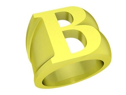 Brief Ring Alphabet 4065 Schmuck Mode Zubehör Gold Diamant Neu Design Ringe 3d print model - Mito3D