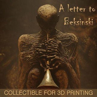 lettre beksinski art 3dprint 3dprinting sculpture sombre instrument marron bronze doigt sla sculptures réinterprétation 3d print model - Mito3D