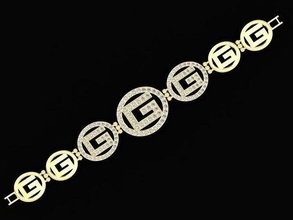 letter diamond bracelets 3275 jewelry fashion accessories gold woman women design 3d print model - Mito3D