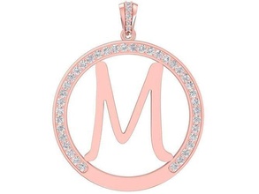 letter diamond pendant 3051 jewelry fashion accessories gold woman women design pendants 3d print model - Mito3D