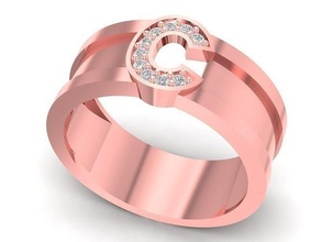 carta diamante mulheres anel 2198 joalheria moda acessórios ouro mulher Projeto argolas 3d print model - Mito3D