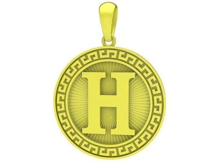 letter h pendant 3992 jewelry fashion accessories gold diamond unisex new design pendants 3d print model - Mito3D