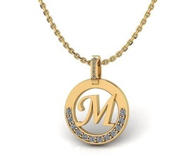 letter pendant jewelry jewellery diamond silver gold ring necklace printable gem sterling alphabet font fashion pendants 3d print model - Mito3D