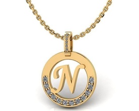 letter pendant jewelry gold silver diamond jewellery printable necklace gem white alphabet font fashion pendants 3d print model - Mito3D