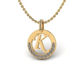 letter pendant jewelry gold silver diamond jewellery necklace brilliant gem sterling fashion beauty printable alphabet font pendants 3d print model - Mito3D