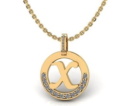 letter pendant jewelry diamond gold silver jewellery printable brilliant ring fashion beauty necklace alphabet font language pendants 3d print model - Mito3D