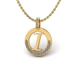 lettre pendentif bijoux or diamant imprimable Collier gemme argent brillant mode beauté alphabet pendentifs 3d print model - Mito3D