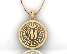 lettre pendentif bijoux pendentifs or imprimable argent Police caractère bijou alphabet mode texte Collier 3d print model - Mito3D