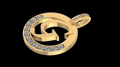 lettre pendentif or luxe bijoux brillant argent imprimable platine Collier engagem gemme bague typographie diamant pendentifs 3d print model - Mito3D