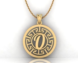 o letter pendant jewelry printable font gold silver jewel jewellery alphabet letterbox fashion text pendants 3d print model - Mito3D