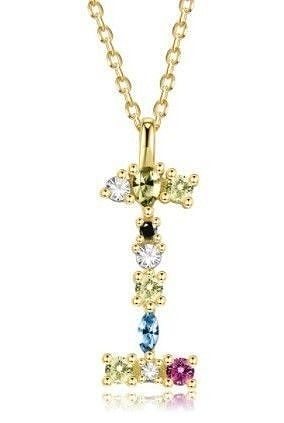 letter pendant color stones diamond stone printable gem font jewelry necklaces 3D print model - Mito3D