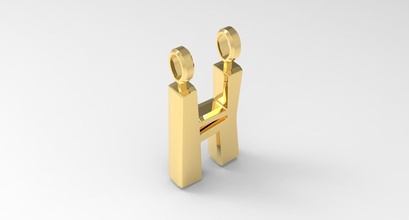 letter pendant gold art design business jewelry silver font printable figure alphabetical pendants 3d print model - Mito3D