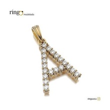 letter pendant tennis jewel jewelry gold silver gem diamond alphabet font ringo pendants 3d print model - Mito3D