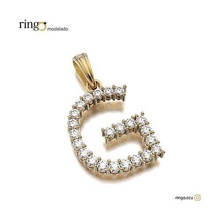 letter pendant tennis g pendat jewel jewelry gold silver gem diamond alphabet font pendants 3d print model - Mito3D
