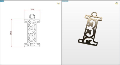 pingente letra jóias ouro de prata pingentes 3d print model - Mito3D
