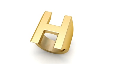 h letter plain gold ring metallic silver jewel jewellery rings 3d alphabet gentsring men diamond cnc man jewelry printable hiphop hip hop 3d print model - Mito3D