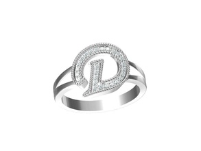 carta anel platina joalheria luxo brilhando noivado casamento moda ouro prata imprimível brilhante diamante beleza esterlina argolas 3d print model - Mito3D