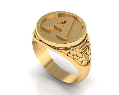 lettera squillare alettering gentsring moda oro anello d'argento argento fashionring Stampa gioielleria lewel anelli 3d print model - Mito3D