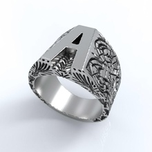lettera squillare serie gioielleria stampabile moda argento anelli 3d print model - Mito3D