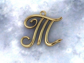letter t symbol font letterbox ornaments jewelry pendants postman 3d print model - Mito3D